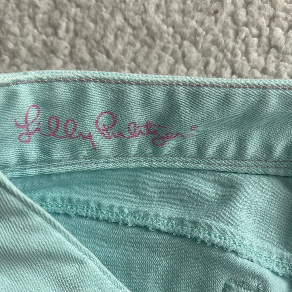 Lilly Pulitzer Light Teal Worth Straight Jeans - Picture 2 of 7